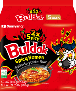 (5 Packs) Samyang 2x Spicy Hot Chicken Flavor Instant Ramen, 4.93 oz