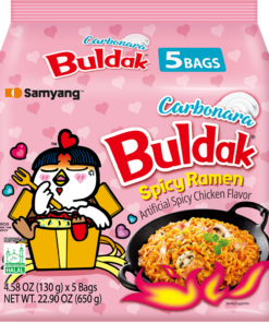 BULDAK CARBONARA STIR FRIED RAMEN NOODLES (Pink)